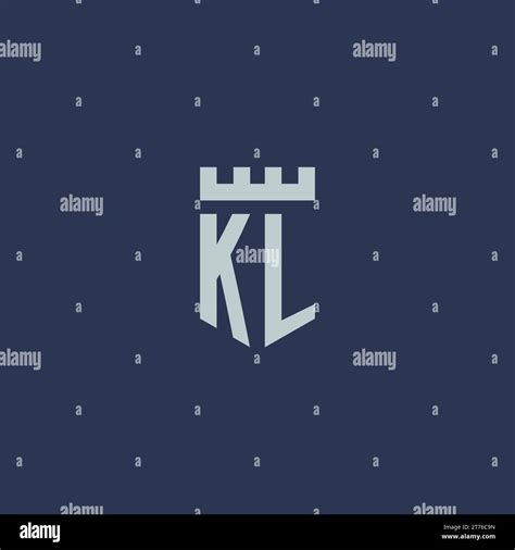 KL Logo Monogram With Fortress Castle And Shield Style Design Ideas