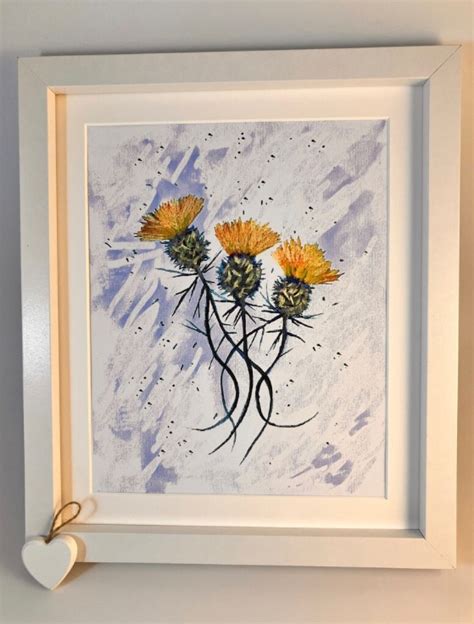 Grace On Twitter Scottish Thistle Original Art Print Earlybiz