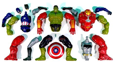 Merakit Mainan Hulk Smash Vs Hulk Buster Vs Captain America Vs Batman