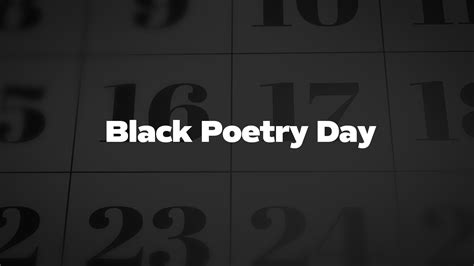 Black Poetry Day List Of National Days