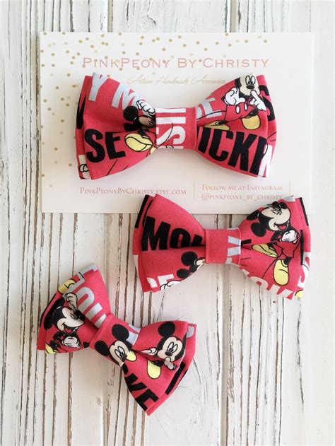 Mickey Mouse Bow Tie Red Mickey Mouse Bowties Dog Bowtie - Etsy