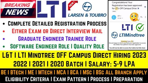 Lti Off Campus Drive Batch L T Hiring Lti