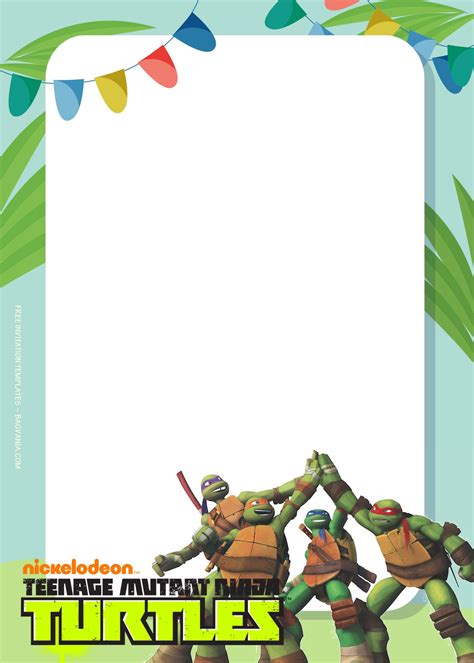 Awesome Teenage Mutant Ninja Turtles Birthday Invitation Templates