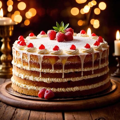 Premium Photo Genoise Cake Traditional Popular Sweet Dessert Cake