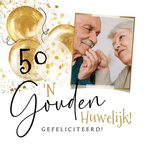 Felicitatiekaart Gouden Huwelijk Jaar Kaartje Go