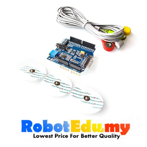 Ecg Ekg Emg Shield For Arduino With Cables And Electrodes