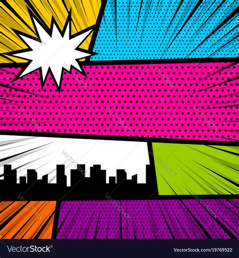 Pop Art Comic Book Colored Backdrop Royalty Free Vector