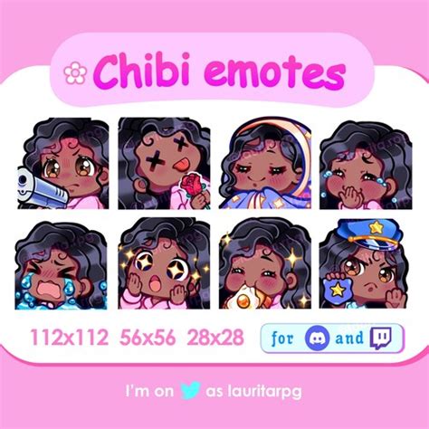 Twitch Emotes Curly Hair Black Hair Brown Eyes Dark Skin Etsy