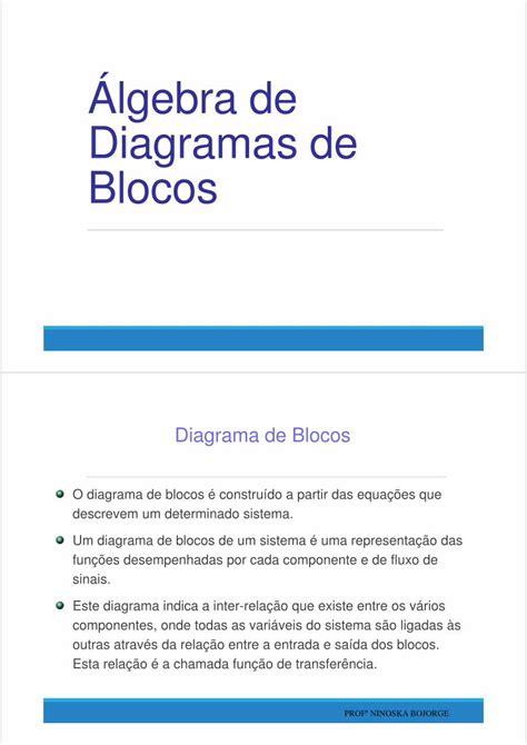 PDF Álgebra de Diagramas de Blocos professores uff br Diagramas