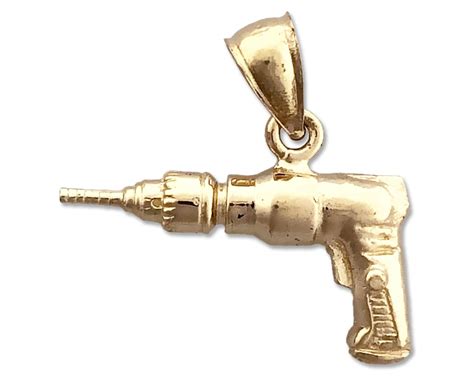 14k Gold 3d Electric Drill Charm Etsy Uk