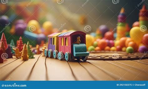 Wooden Toy Steam Locomotive Stock Image - Image of locomotive, game ...