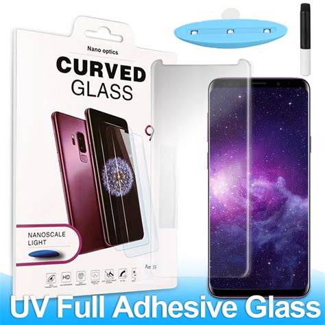 Tempered Glass Full Glue Curved Edge With Uv Light Screen Protector For