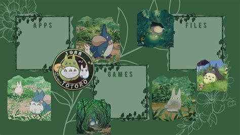 Totoro Green Wallpaper Desktop Pc Background Hd 1920x1080 Ghibli