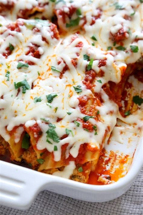 Baked Beef And Cheese Manicotti Cannelloni Skinnytaste