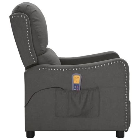 Fauteuil Releveur Inclinable De Massage Gris Fonc Tissu