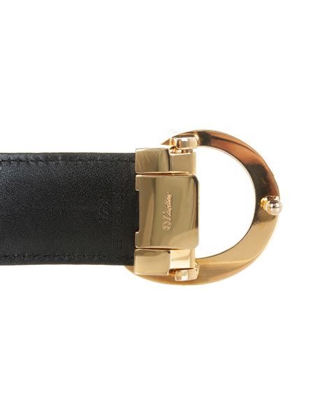 Cartier Black Leather Gold Panther Buckle Belt Cartier La Doyenne