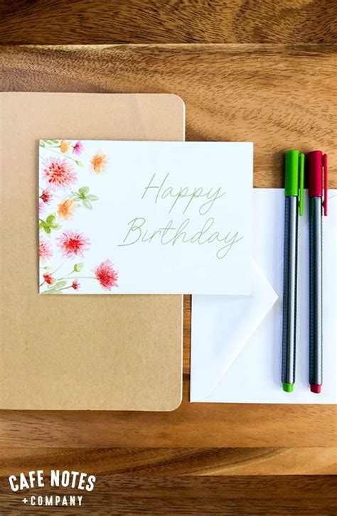 Happy Birthday Wildflowers Birthday Greeting Card Hand Painted Watercolor Wildflower Birthday