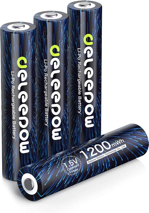 Amazon Deleepow Rechargeable Lithium Aaa Batteries V Mwh