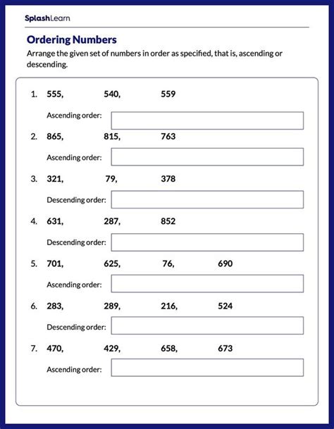 Ordering Numbers Worksheets Missing Numbers What Comes Before