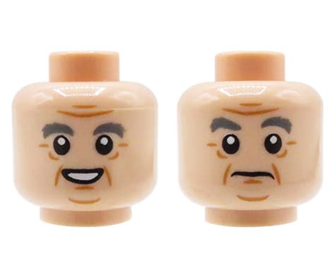 Lego Minifigure Head Male Light Nougat Man Grandpa Extra Extra