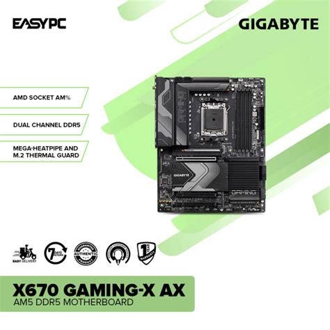 EasyPC Gigabyte X670 GAMING X AX AM5 DDR5 AMD Socket AM Dual Channel