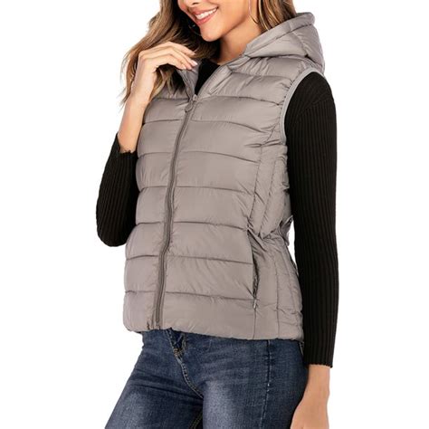 Women Plus Size Lightweight Water Resistant Packable Down Vest Gilet