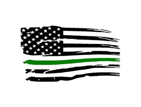 Green Line American Flag Decal American Flag Thin Green Line Military