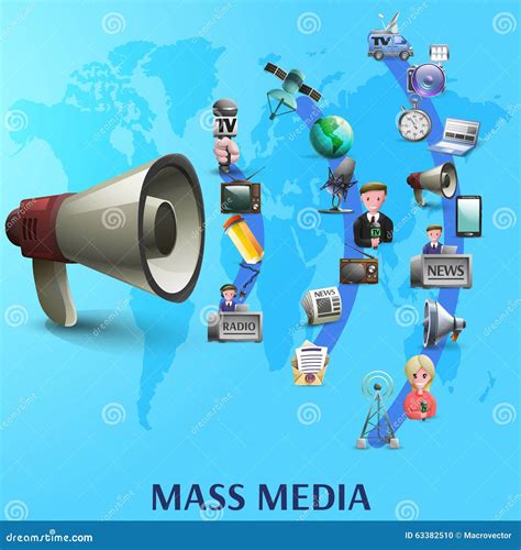 Mass Media Poster Stock Vector Illustration Of Megaphone 63382510