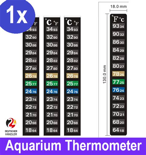 Aquarium Thermometer Temperaturaufkleber Fahrenheit Scale Celsius