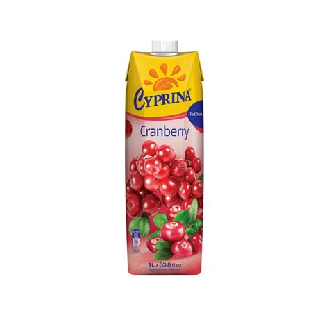 Cyprina Cranberry Juice Fruit Drink Natural Ltr Ehavene