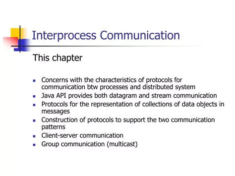 Ppt Interprocess Communication Powerpoint Presentation Free Download