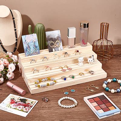 Wholesale Nbeads Tier Wood Jewelry Display Stand Pandahall