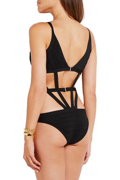 Herv L Ger Cutout Bandage Swimsuit Net A Porter