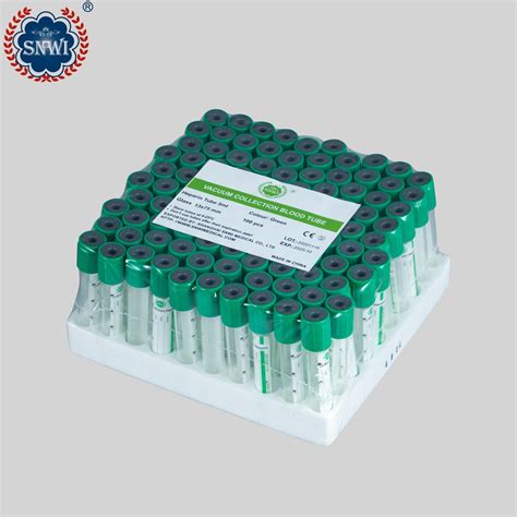 High Quality Green Cap Glass Plastic Lithium Heparine Vacuum Blood