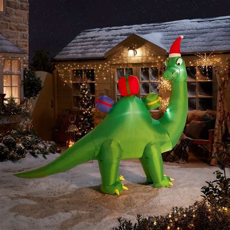 Dinosaur Christmas Lights And Inflatables Festive Dino Lighting