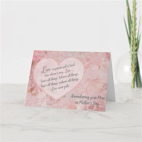 Remembering Your Mom On Mothers Day Scripture Card Zazzle Mothers