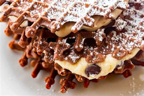 These Chocolate Pizzelles Are Filled With Cream Cheese Chocolate Chip