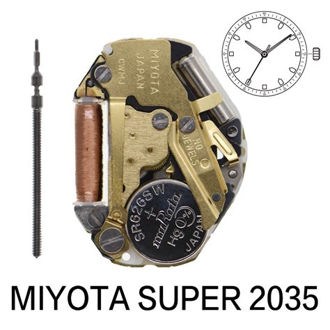 Miyota Super 2035 Quartz Movement GOLDEN Japan 2035 Three Hand Watch