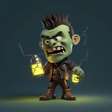 Premium Ai Image Funny Frankenstein Cartoon Character