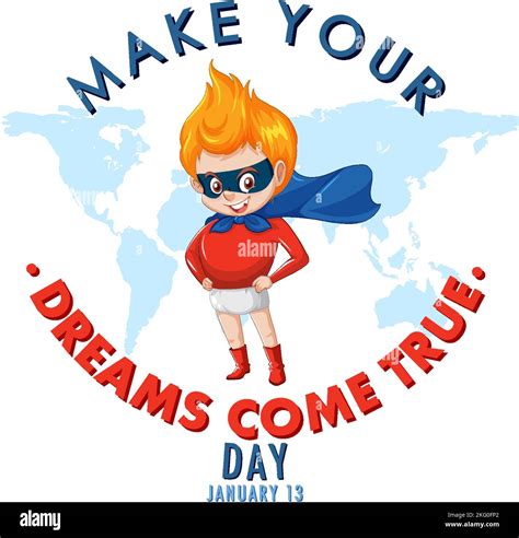 Make Your Dream Come True Day Banner Design Illustration Stock Vector