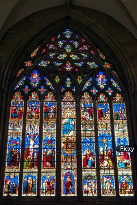 Image Of Chichester West Sussex Uk February Stained Glass Window