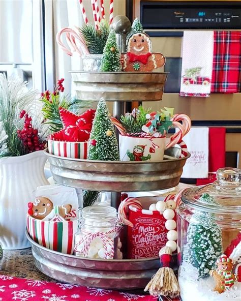 Christmas Farmhouse Tiered Trays Filled With Ideas