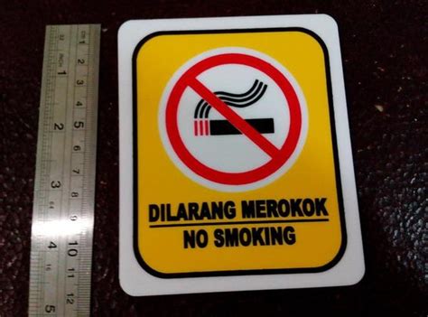 Jual Promo Sign Label Sticker Logo Papan Plat Tanda Dilarang Merokok