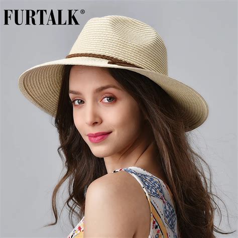 FURTALK sombrero de paja para mujer sombrero de playa de Panamá