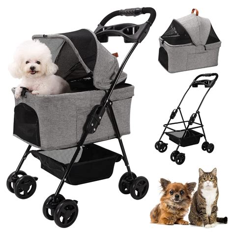 Amazon.com: Dog Stroller Foldable Detachable Cat Stroller Dog Strollers ...