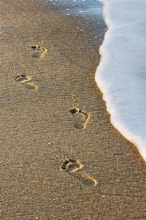 Empreintes De Pas Sur La Plage De Sable Photo Stock Image Du Plage