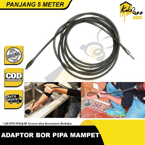 Jual Kawat Sling Adaptor Bor Pembersih Saluran Pipa Air Mampet Wastafel