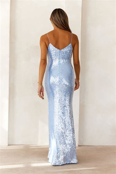 Hello Molly The Muse Sequin Maxi Dress Blue Hello Molly