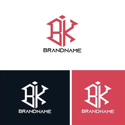 Premium Vector Modern Monogram Initial Letter Bk Logo Design Template