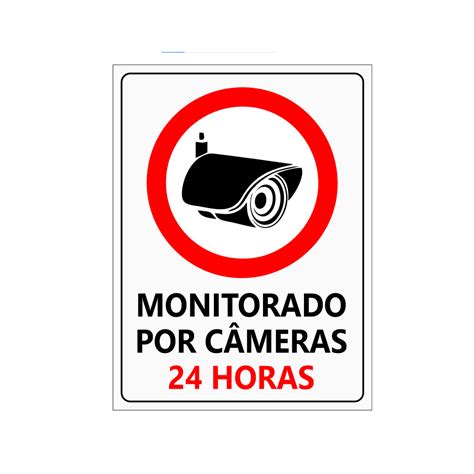 Placa De Sinaliza O Monitorado Por C Meras X Cm Shopee Brasil